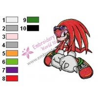 Knuckle Sonic Embroidery Design 05
